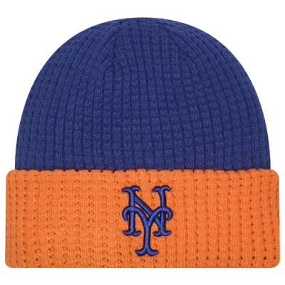 New Era New York Mets  Mets Waffled Knit Hat In White/blue