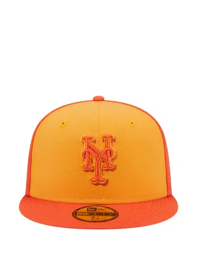 New Era New York Mets Tri-tone Team 59fifty Fitted Cap In Orange