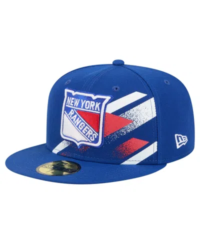 New Era New York Rangers 59fifty Faded Lines Fitted Baseball Cap In Blue
