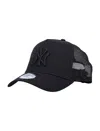 New Era Mens Black Black New York Yankees Cotton And Mesh Trucker Cap