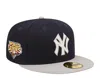 New Era New York Yankees Letterman 59fifty Fitted Cap 60296432 - Navy/grey In Black