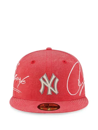 New Era New York Yankees Mlb 59fifty Script-embroidered Cap In Red