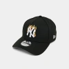 New Era New York Yankees Mlb 9forty A-frame Flames Snapback Hat In Black