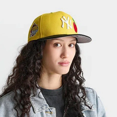 New Era New York Yankees Mlb Big Apple Patch 59fifty Fitted Hat In Yellow