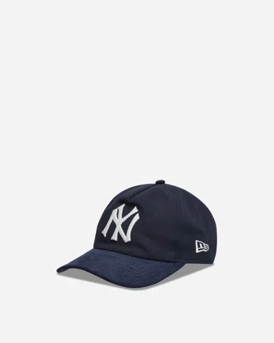 New Era New York Yankees Mlb Cooperstown Cord 19twenty Adjustable Cap Navy In Blue