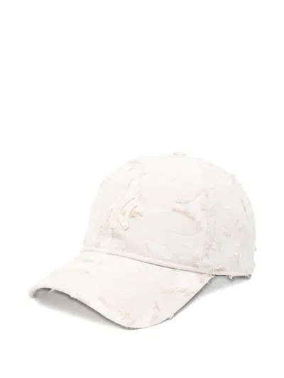 New Era New York Yankees Mlb Floral-print Frayed Hat In Black