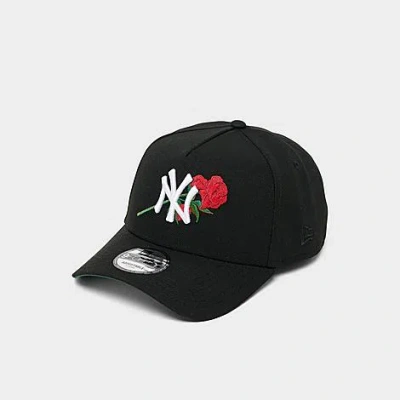 New Era New York Yankees Mlb Rose 9forty A-frame Snapback Hat In Black