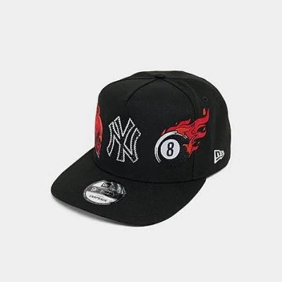 New Era New York Yankees Mlb Skull & 8-ball Snapback Hat In Burgundy