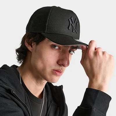 New Era New York Yankees Mlb Trucker 9forty Snapback Hat In Black