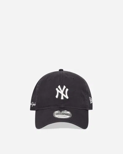 New Era New York Yankees Mlb Washed Script 9twenty Cap Navy In Black