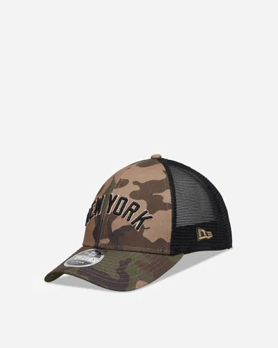New Era New York Yankees Mlb Wordmark 9forty M-crown Adjustable Cap Woodland Camo In Black