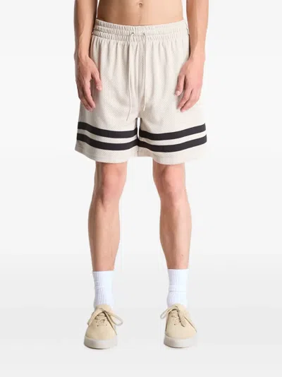 New Era New York Yankees Striped Mesh Shorts In Neutral