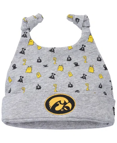 New Era Babies' Newborn And Infant Boys And Girls  Heather Gray Iowa Hawkeyes Critter Cuffed Knit Hat