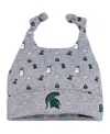 New Era Newborn And Infant Boys And Girls  Heather Gray Michigan State Spartans Critter Cuffed Knit H In Heather Gray