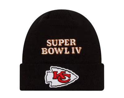 New Era Nfl Kansas City Chiefs Champion Patch Knit Cuff Beanie 60185290 In Black
