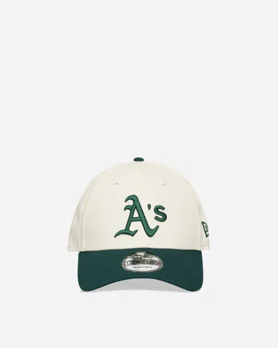 New Era Oakland Athletics Colour Block 9forty Adjustable Cap Cream In White
