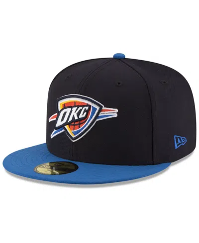 New Era Oklahoma City Thunder Basic 2 Tone 59fifty Fitted Cap In Black,blue
