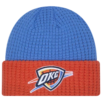 New Era Oklahoma City Thunder  Thunder Waffled Knit Hat In Navy/orange