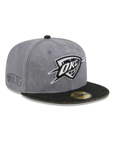 New Era Oklahoma City Thunder Washed 59fifty Fitted Cap In Gray
