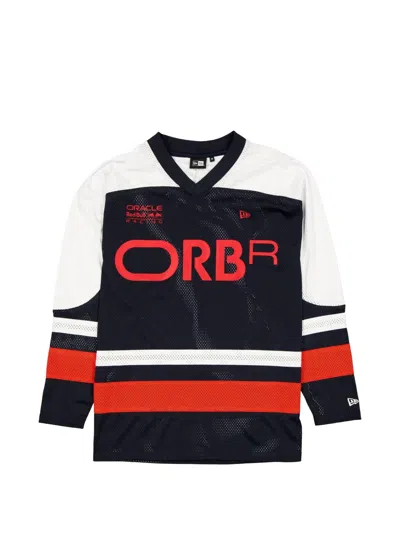 New Era Oracle Red Bull Racing Colour-block Hockey T-shirt In Blue