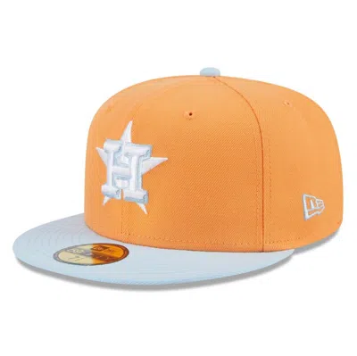 New Era Orange/light Blue Houston Astros Spring Color Basic Two-tone 59fifty Fitted Hat
