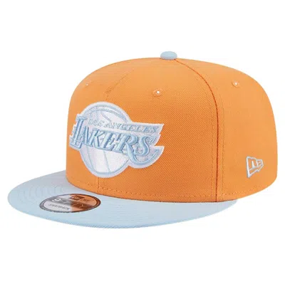 New Era Orange/light Blue Los Angeles Lakers 2-tone Color Pack 9fifty Snapback Hat