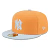 NEW ERA NEW ERA ORANGE/LIGHT BLUE NEW YORK YANKEES SPRING COLOR BASIC TWO-TONE 59FIFTY FITTED HAT