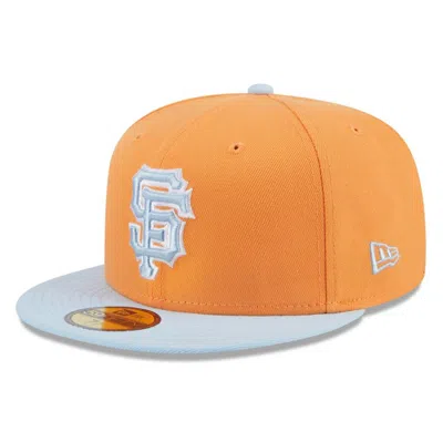 New Era Men's Orange/light Blue San Francisco Giants Spring Color Basic Two-tone 59fifty Fitted Hat