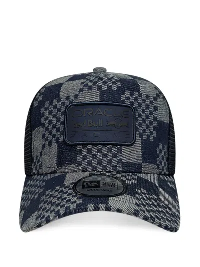 New Era Patterned Denim E-frame Red Bull F1 Trucker Cap In Black
