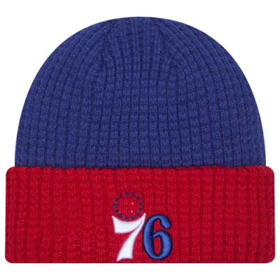 New Era Philadelphia 76ers  76ers Waffled Knit Hat In White/red/blue