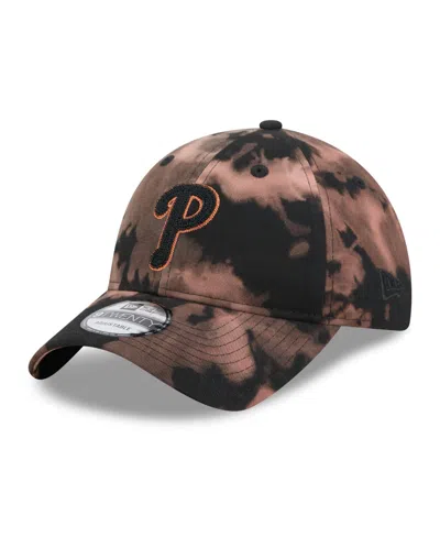 New Era Philadelphia Phillies Bleach Wash 9twenty Adjustable Cap In Gold
