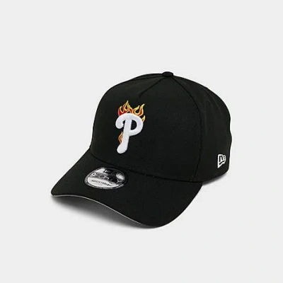 New Era Philadelphia Phillies Mlb 9forty A-frame Flames Snapback Hat In Black