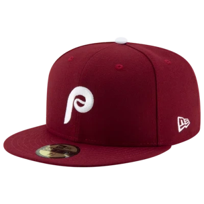 New Era Philadelphia Phillies  Phillies 59fifty Authentic Cap In Red/white