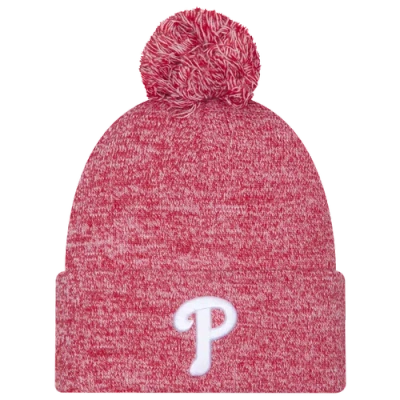 New Era Philadelphia Phillies  Phillies Marl Pom Knit In Red