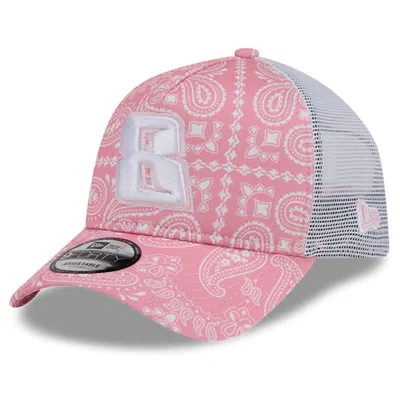 New Era Pink Kyle Busch 9forty A-frame Trucker Paisley Adjustable Hat