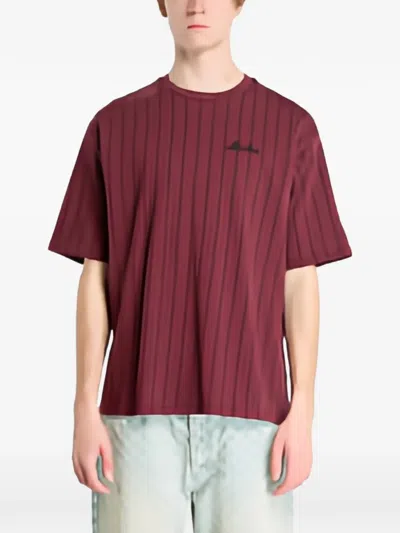 New Era Pinstripe-pattern T-shirt In Red