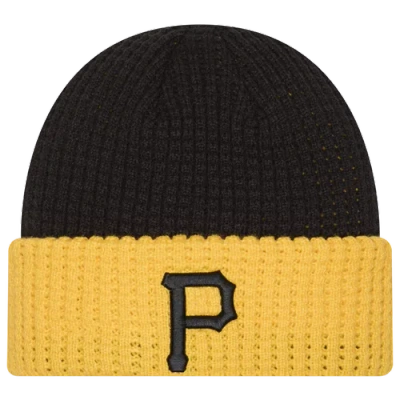 New Era Pittsburgh Pirates  Pirates Waffled Knit Hat In Black/white