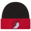 New Era Portland Trail Blazers  Trailblazers Waffled Knit Hat In Black/red