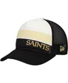New Era Preschool Black New Orleans Saints Sport Night Color Block 9forty A-frame Trucker Adjustable Hat In Black