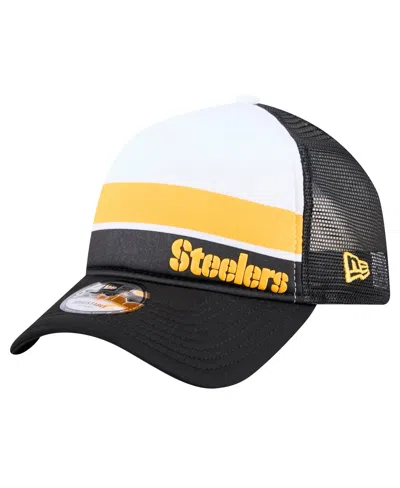 New Era Kids' Preschool Black Pittsburgh Steelers Sport Night Color Block 9forty A-frame Trucker Adjustable Hat