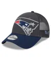 New Era Preschool Boys And Girls  Graphite, Navy New England Patriots Reflect 9forty Adjustable Hat In Graphite,navy