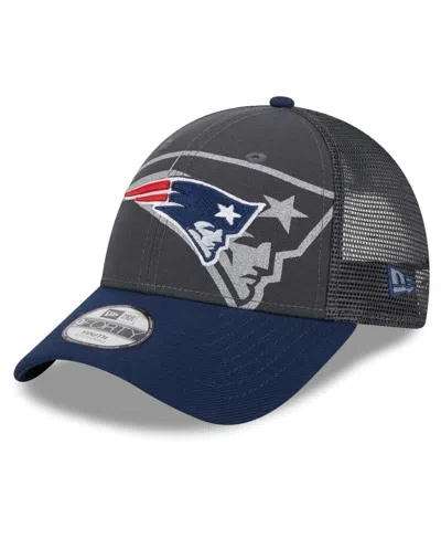 New Era Babies' Preschool Boys And Girls  Graphite, Navy New England Patriots Reflect 9forty Adjustable Hat In Graphite,navy