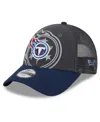 New Era Preschool Boys And Girls  Graphite, Navy Tennessee Titans Reflect 9forty Adjustable Hat In Graphite,navy