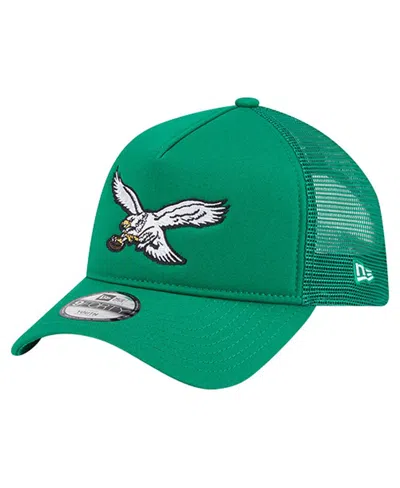 New Era Kids' Preschool Kelly Green Philadelphia Eagles Main A-frame 9forty Adjustable Hat In Gray