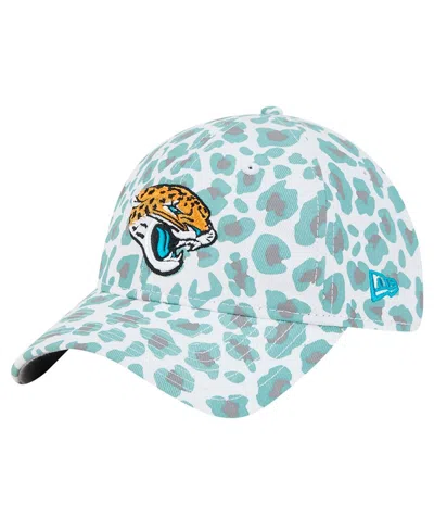 New Era Kids' Preschool White Jacksonville Jaguars Active Leopard 9twenty Adjustable Hat In Green