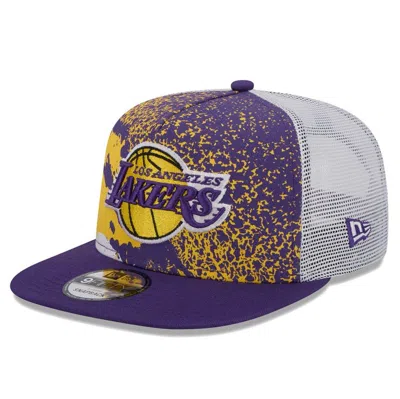 New Era Purple Los Angeles Lakers Court Sport Speckle 9fifty Snapback Hat
