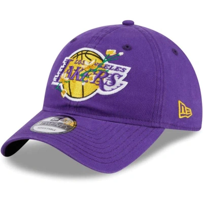 New Era Purple Los Angeles Lakers Game Day Bloom Branch 9twenty Adjustable Hat