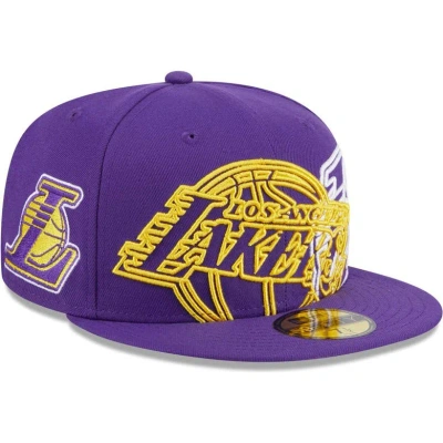 New Era Purple Los Angeles Lakers Game Day Hollow Logo Mashup 59fifty Fitted Hat