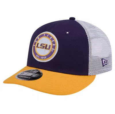 New Era Purple Lsu Tigers Throwback Circle Patch 9fifty Trucker Snapback Hat