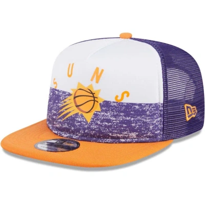New Era Purple Phoenix Suns Arch A-frame Trucker 9fifty Snapback Hat